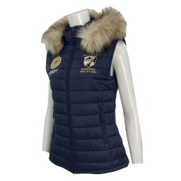 Tailored women's cotton vest jacket design Hooded zipper cotton vest embroidered seal embroidered word equestrian competition long embroidered wool hat brim design waist trimmer style cotton vestJ930 Tailored women's cotton vest jacket design Hooded zipper cotton vest embroidered seal embroidered word equestrian competition long embroidered wool hat brim design waist trimmer style cotton vestJ930